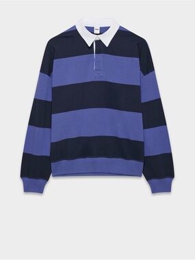 TNA womans Striped Rugby Shirt with White Collar
